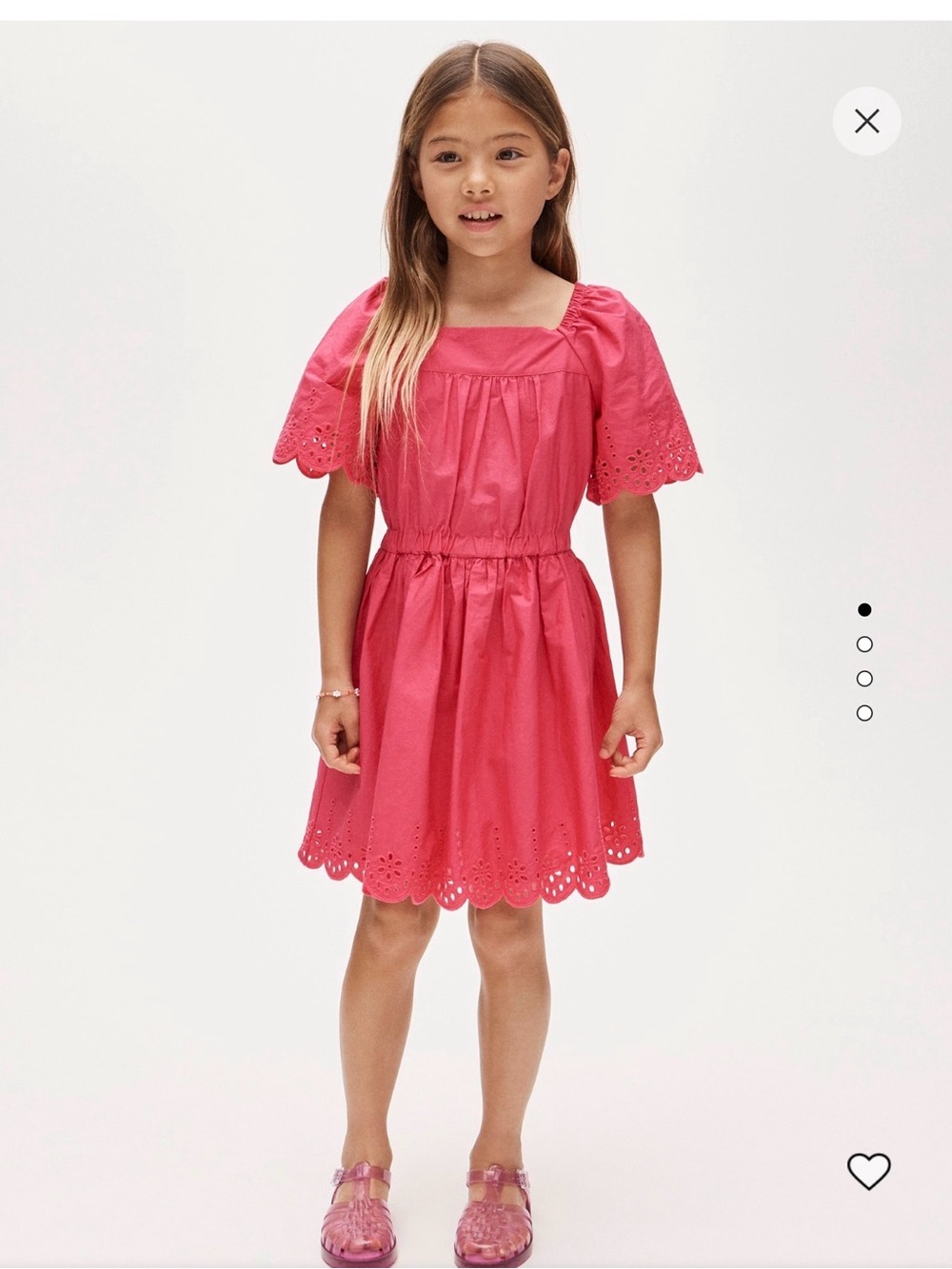 Crewcuts Hot Pink Eyelet Square-Neck Dress